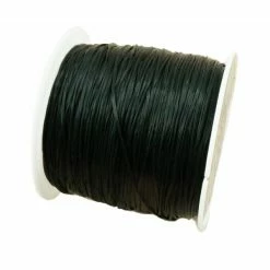 Meilleure affaire ✨ Czech Beads Exclusive Fil élastique 70m 230Ft 77Yds En Vrac Coréen Rouleau Bobine De Cristal Noir De Fil Élastique Cordon De Perles De D ⌛