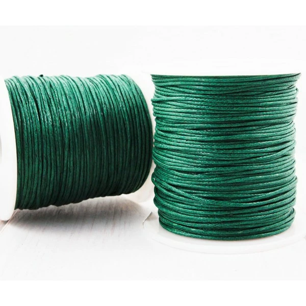 Budget 🧨 Czech Beads Exclusive Fil Shamballa 18.3 M 60ft 20yrd Vert Émeraude Coton Ciré Cordon De Perles Décoratives Chaîne Tressée En Corde Tors 💯 – Image 2