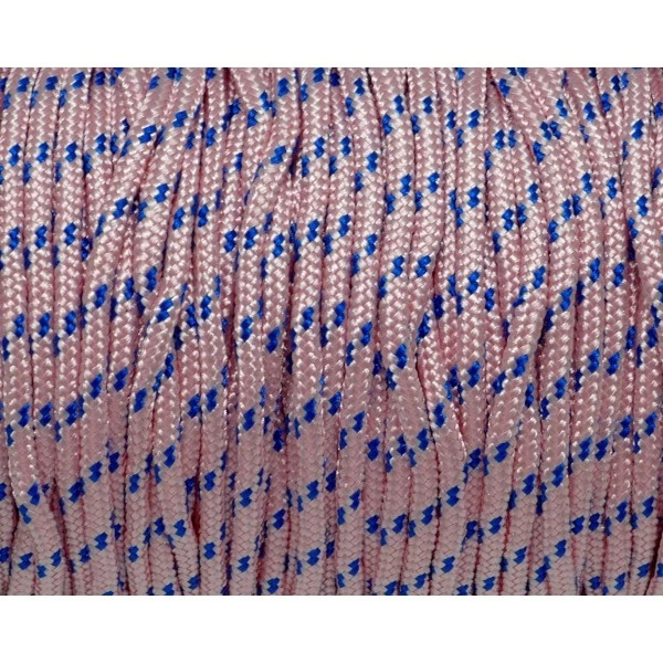 Le moins cher 👏 La Cuisine Des Perles Fil Paracord 2m Paracorde 2mm Cordon Nylon Tressé, Gainé Rose Pâle Et Bleu ⌛ – Image 2
