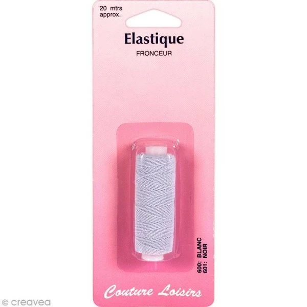 Remise 😍 Couture Loisirs Elastique Fronceur Blanc - 20 Mètres 👍