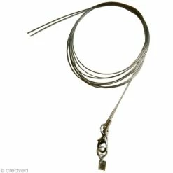 Offres 👍 Creavea Support Collier Collier En Fil Cablé 2 Rangs Avec Fermoir 60 Cm 🎉