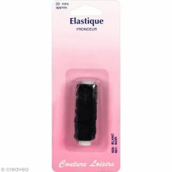 Remise 👍 Couture Loisirs Elastique Fronceur Noir - 20 Mètres ❤️