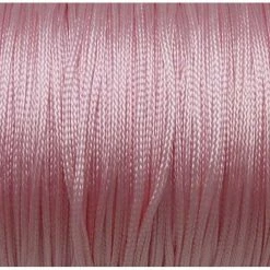 Budget ✨ La Cuisine Des Perles Fil Nylon 5m Fil, Cordon Polyester, Nylon Tressé Plat Rose Pâle 1mm Brillant ⌛