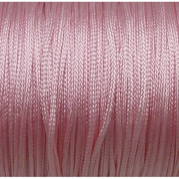 Budget ✨ La Cuisine Des Perles Fil Nylon 5m Fil, Cordon Polyester, Nylon Tressé Plat Rose Pâle 1mm Brillant ⌛