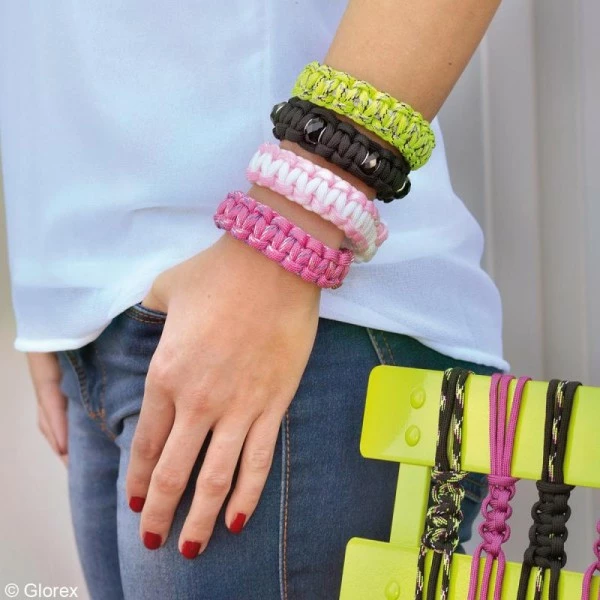 De gros 🎉 Glorex Fil Paracord Assortiment Paracord - Blanc, Bleu Foncé, Bleu Clair - 3 X 3 Mètres 🤩 – Image 3