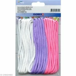 Acheter ❤️ Glorex Fil Paracord Assortiment Paracord - Blanc, Violet Lilas Et Rose - 3 X 3 Mètres 😍