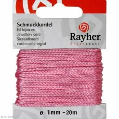 Budget 👍 Rayher Cordon Coton Fil Pour Bijou 1 Mm Rose - 20 M ✔️