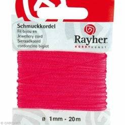 Promo 🎁 Rayher Cordon Coton Fil Pour Bijou 1 Mm Rose Fuchsia - 20 M 😍