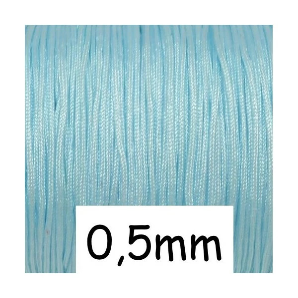 Offres 🎉 La Cuisine Des Perles 10m Fil De Jade Fin 0,5mm De Couleur Bleu Ciel Pour Bracelet Wrap, Shamballa Avec Perles Fines 🎁