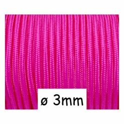 Offres 😍 La Cuisine Des Perles Fil Paracord 2m Paracorde 3mm Rose Magenta Fuchsia - Cordon Nylon Tressé Corde Nylon Gainé Rose 🥰