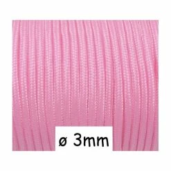 Nouveau 😀 La Cuisine Des Perles Fil Paracord 2m Paracorde 3mm Rose Pâle Cordon Nylon Tressé Rose ⭐