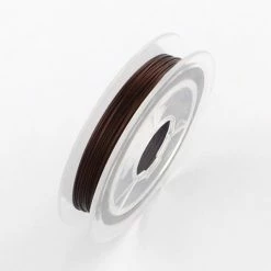 Meilleure affaire 👏 CHLOE-SHOP Fil Câblé Fil Acier Câblé 0.38 Mm Marron Chocolat X 10 M 💯