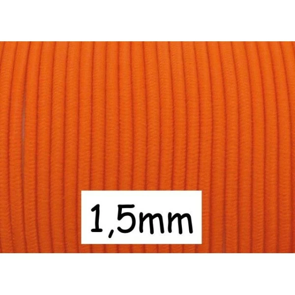 Vente flash 🔔 La Cuisine Des Perles Fil élastique 4m Elastique Rond 1,5mm Orange Vif 👍