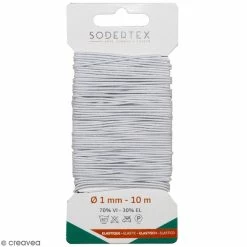 Meilleure affaire ⌛ Sodertex Elastique Cordon élastique Rond 1 Mm - Blanc - 10 M 👏