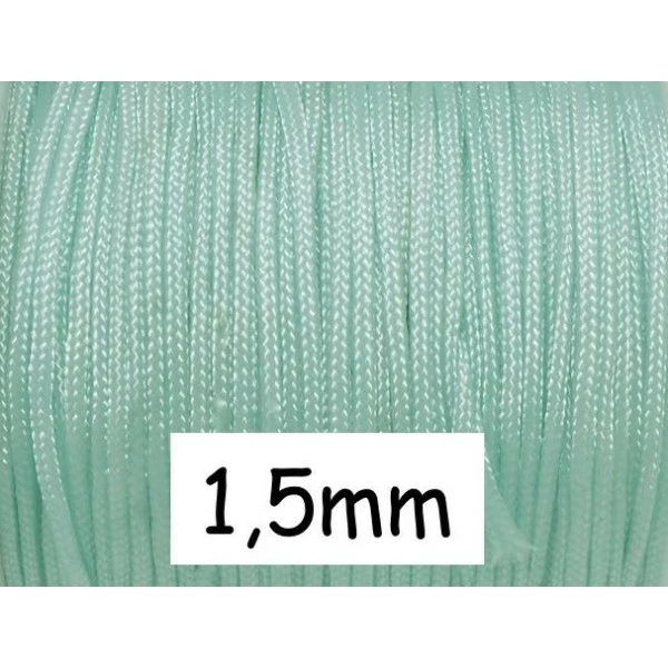 Sortie ⌛ La Cuisine Des Perles 10m Fil De Jade 1,5mm Bleu Pastel - Idéal Bracelet Tressé ✔️