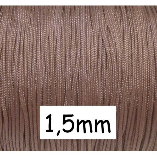 Bon marché 🎁 La Cuisine Des Perles 10m Fil De Jade 1,5mm De Couleur Marron, Vieux Rose Clair 🥰