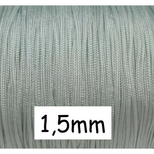 Le moins cher 🤩 La Cuisine Des Perles 10m Fil De Jade 1,5mm Gris Clair Une Très Légère Touche Bleuté - Bracelet Shamballa Wrap 🌟