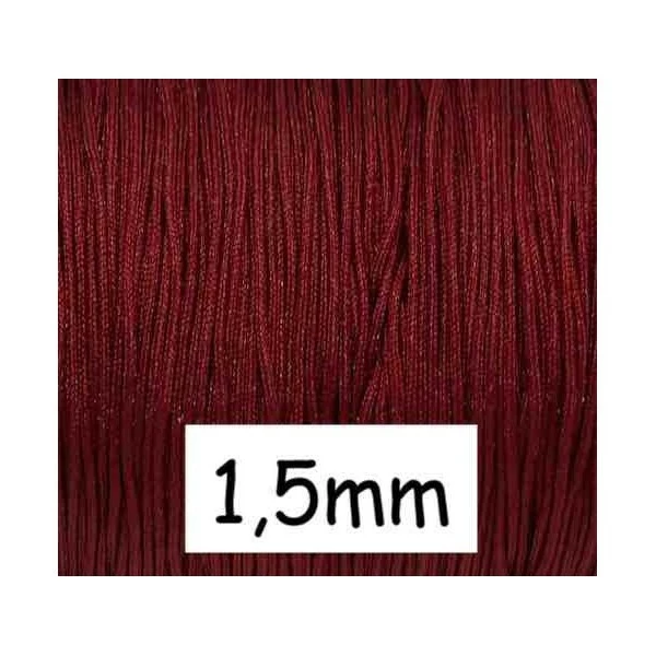 Budget ⭐ La Cuisine Des Perles 10m Fil De Jade 1,5mm Rouge Grenat, Bordeaux Pour Bracelet Wrap, Shamballa 🛒