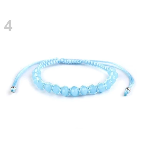 Grosses soldes ⌛ Czech Beads Exclusive Fil Shamballa 1pc 4 Ne-m'Oubliez-pas De Blue-Bracelet Shamballa Avec Perles à Facettes, D'Autres Bracelets, Bijoux 🌟