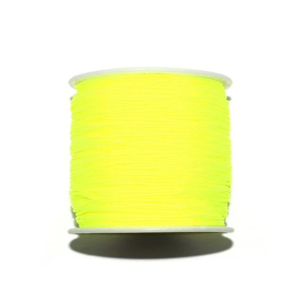 Promo 🤩 Fais-le Toi-même Fil De Jade Fil Nylon Tressé 0,8 Mm Jaune Fluo X1 M 🎁