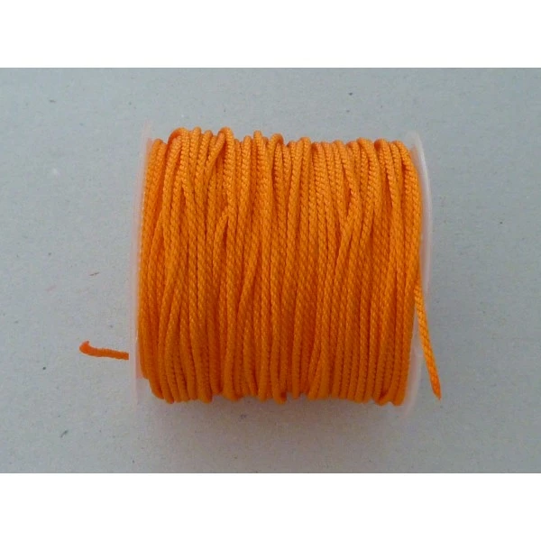 Vente flash 💯 La Cuisine Des Perles Fil Nylon Fil Polyester De Couleur Orange Vif Brillant 1mm ❤️ – Image 2