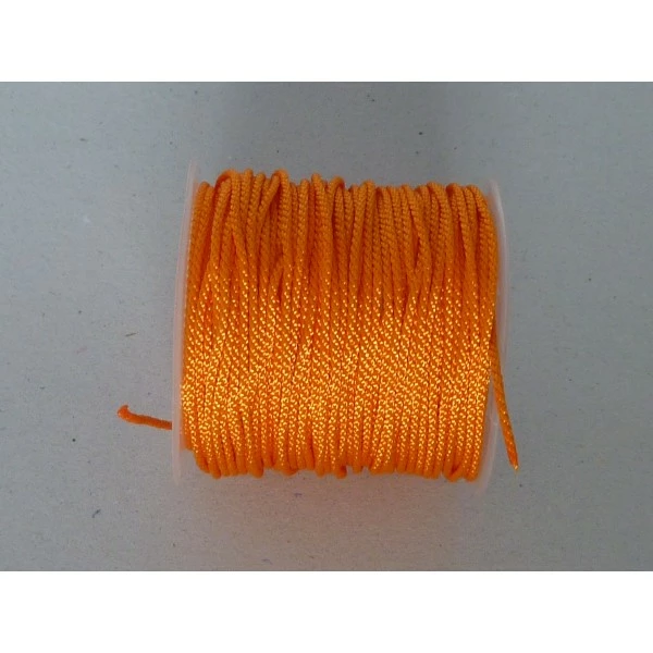 Vente flash 💯 La Cuisine Des Perles Fil Nylon Fil Polyester De Couleur Orange Vif Brillant 1mm ❤️ – Image 3