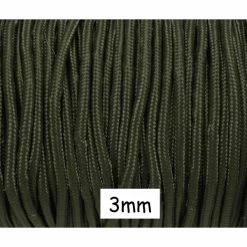 Promo 🎁 La Cuisine Des Perles Fil Paracord 2m Paracorde 3mm Cordon Nylon Tressé Corde Nylon Gainé Uni Vert Militaire 🎉